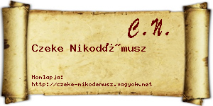 Czeke Nikodémusz névjegykártya